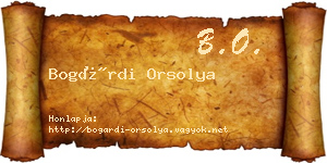 Bogárdi Orsolya névjegykártya